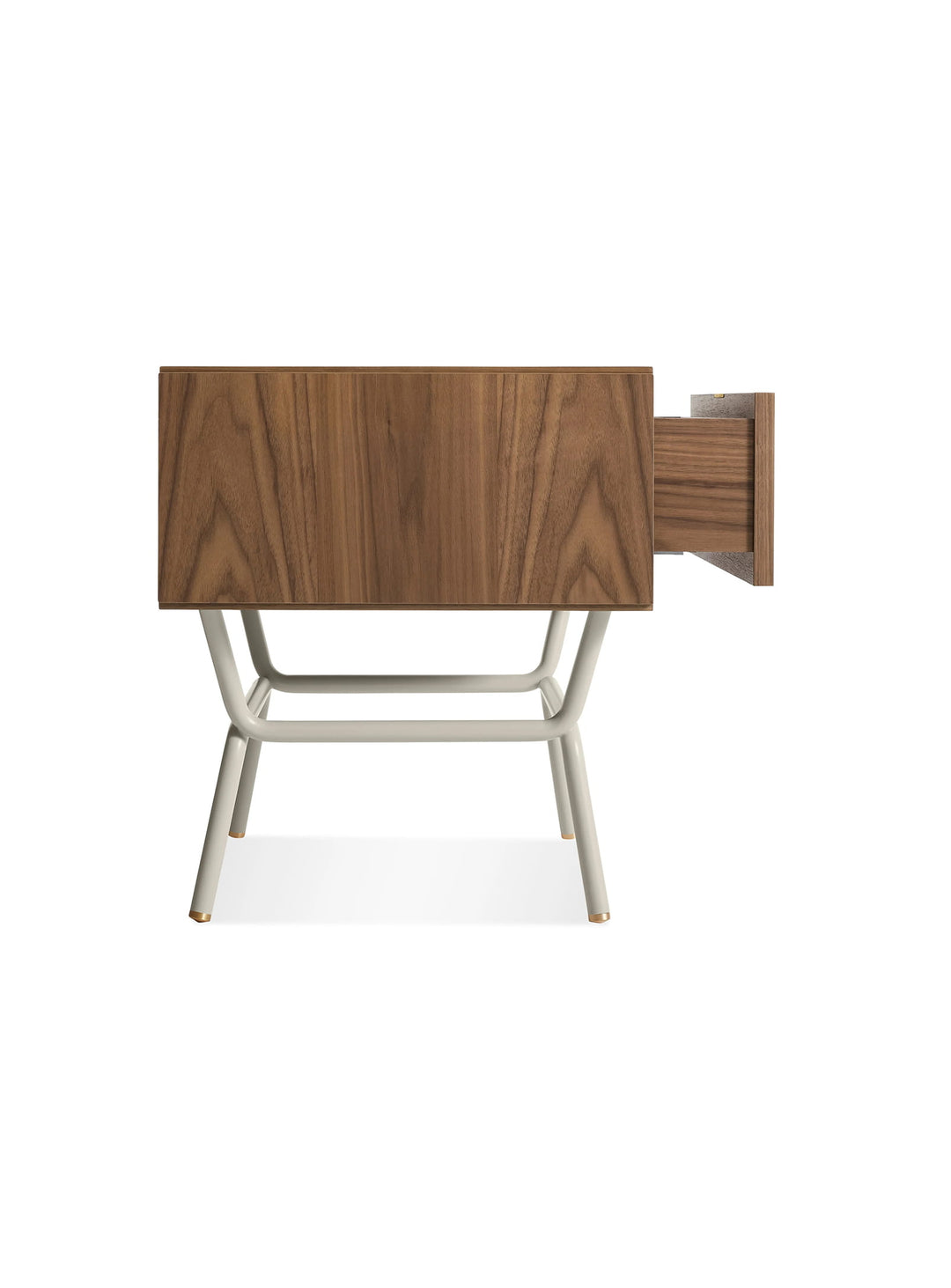 Table de chevet Blu Dot Dang, rangement discret et design intemporel. noyer