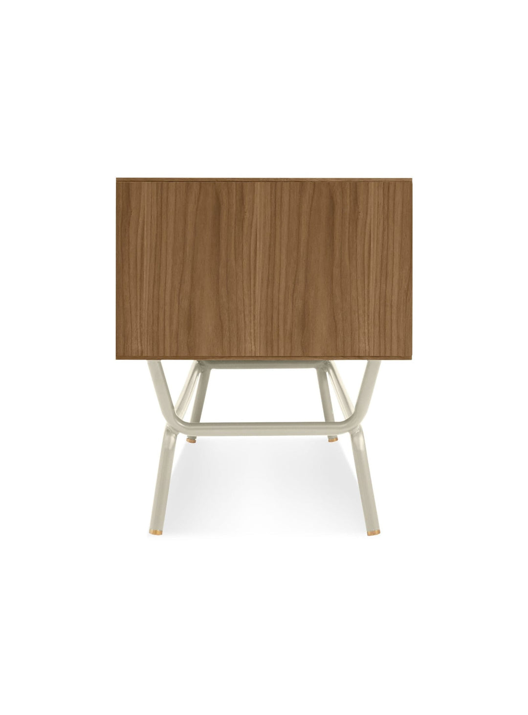 Dang Blu Dot : rangement TV design avec passe-câbles intégrés. Noyer.