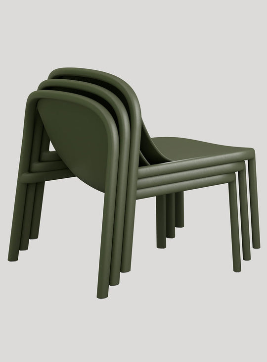 Chaise lounge Decade de Blu Dot chaise design résistante aux rayures. olive