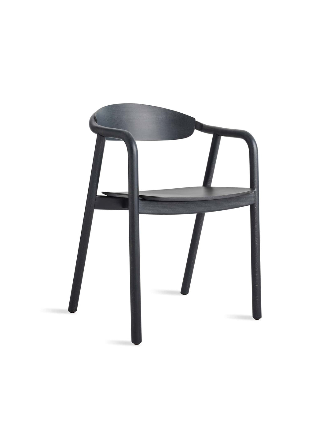 Confort et élégance : chaise à dîner Dibs de Blu Dot en bois de hêtre cintré. Noir.