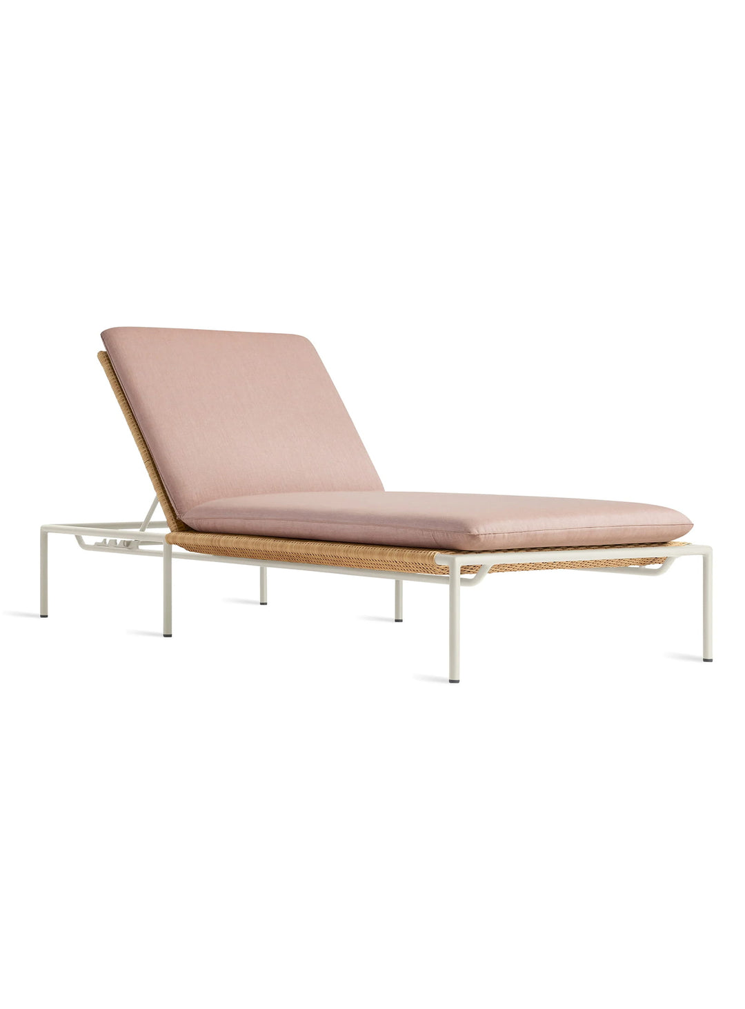 Chaise longue Dog Days de Blu Dot confort et design minimaliste. sunbrella blush