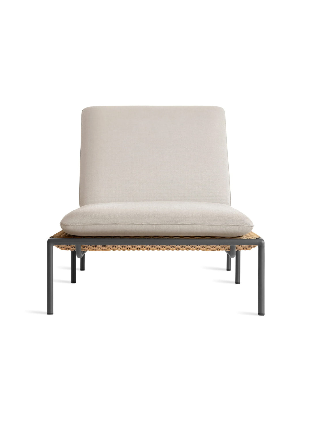 Chaise longue Dog Days de Blu Dot dossier inclinable confort premium. sunbrella linen