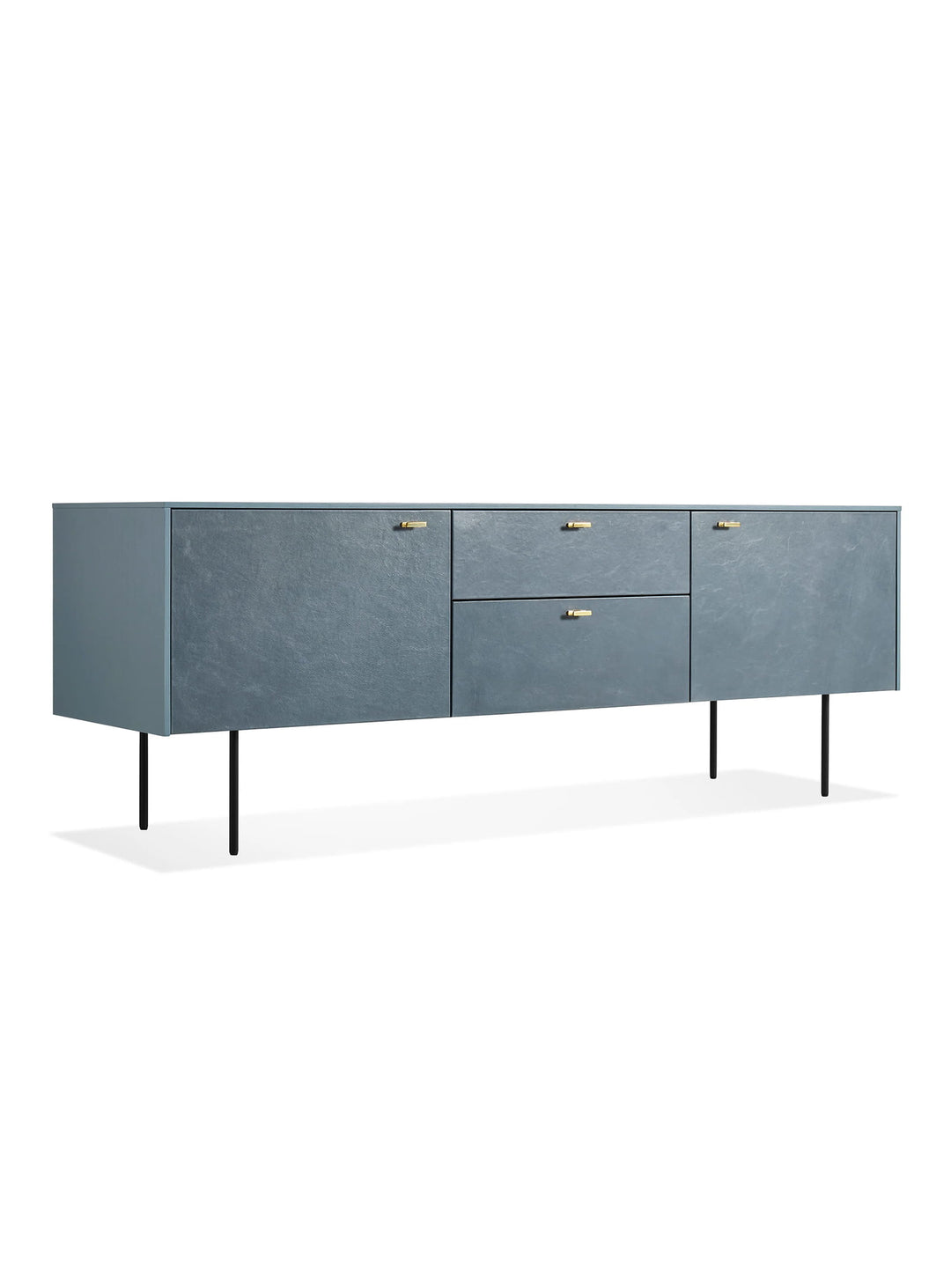 Buffet Fable Blu Dot, une pièce de caractère mêlant matières nobles et design contemporain. bleu