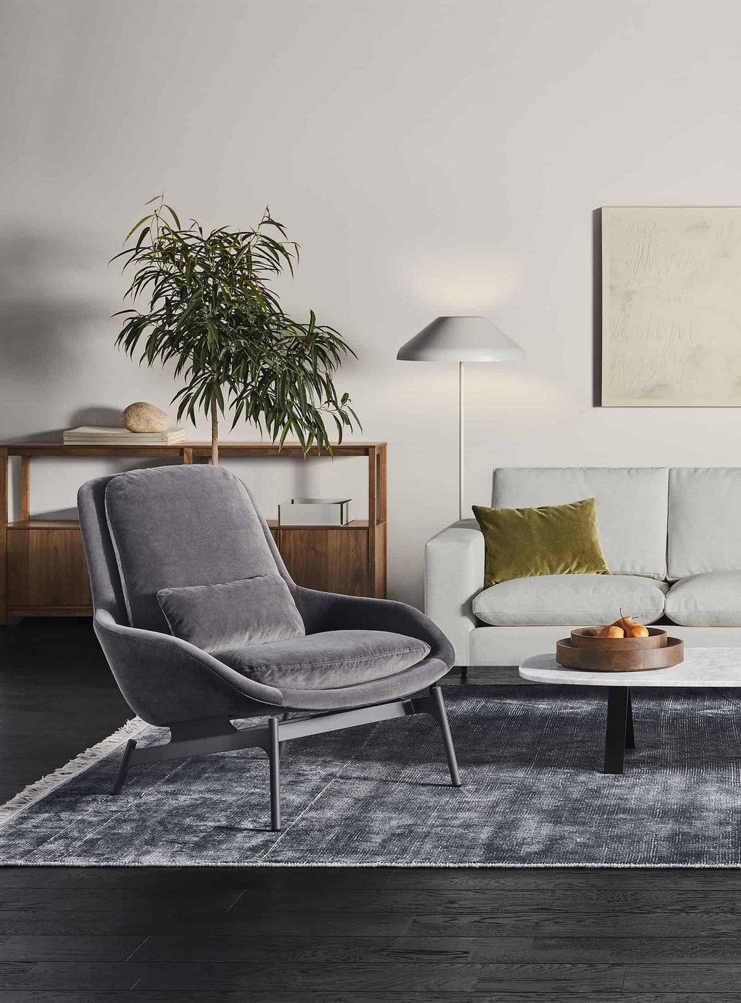 Tapis Fancy Blu Dot : confort, élégance et éclat naturel au sol. Indigo