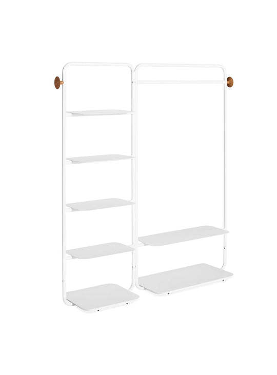 Blu Dot Garden Party : porte-vêtements élégant en acier et chêne blanc. blanc