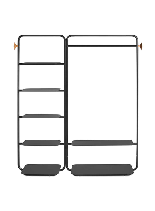 Garde-robe design Blu Dot : rangement stylé et silhouette légère. noir