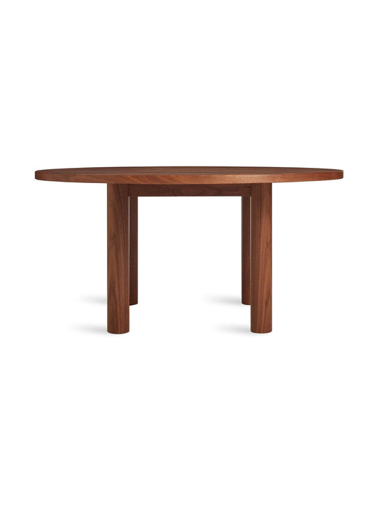 Blu Dot Good Times : table à dîner ronde en bois massif, robuste et raffinée. noyer