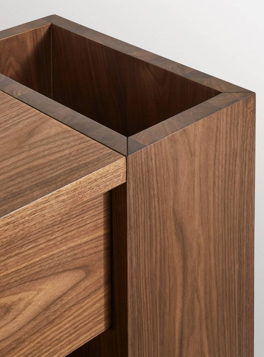 Banc Go Forth Blu Dot : banc moderne, bois et rangement élégant. noyer