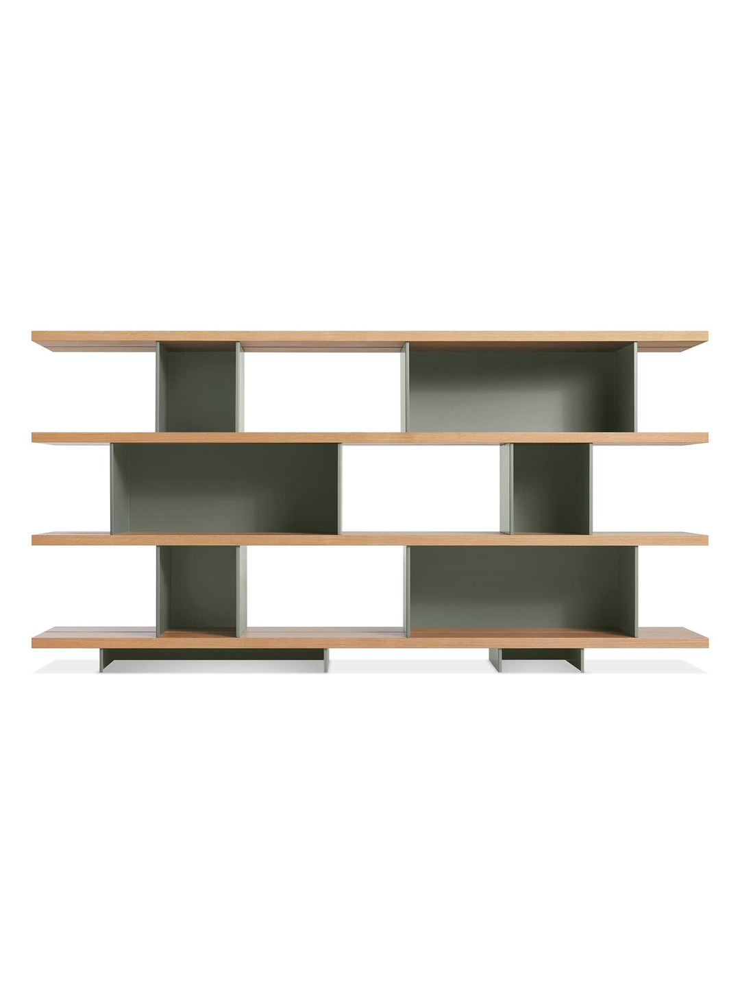 Bibliothèque Happy Day 4, lignes épurées et style contemporain. vert, chene