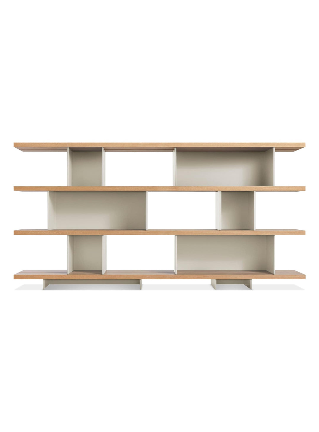 Happy Day 4, bibliothèque modulaire raffinée signée Blu Dot. gris, chene