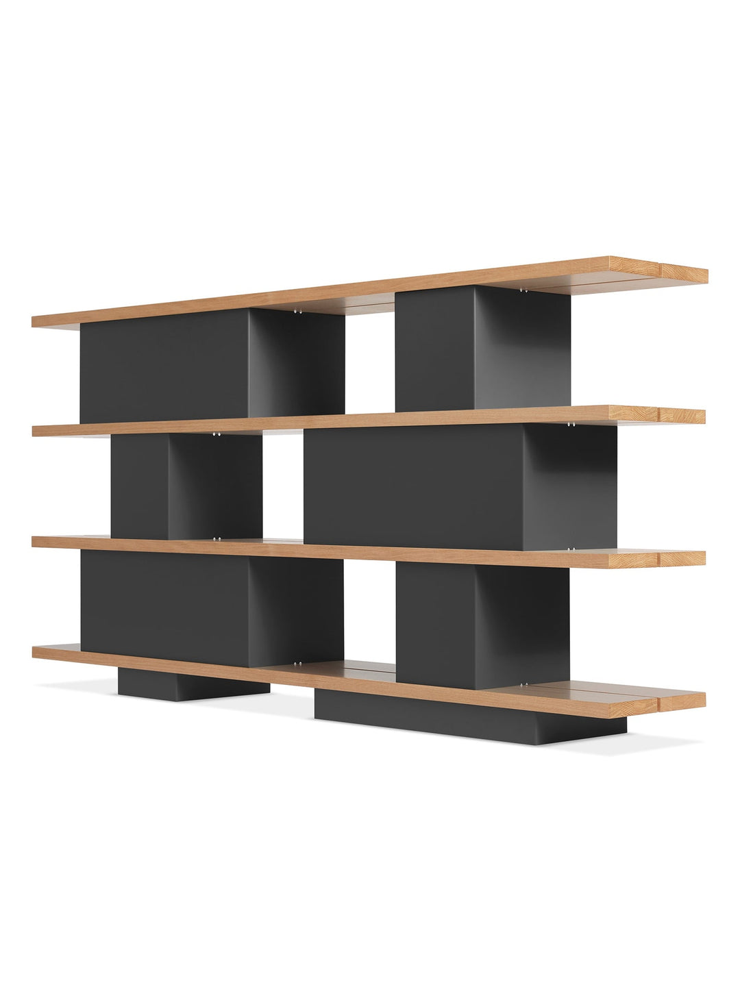 Bibliothèque Happy Day 4, esthétique raffinée et structure solide. noir, chene