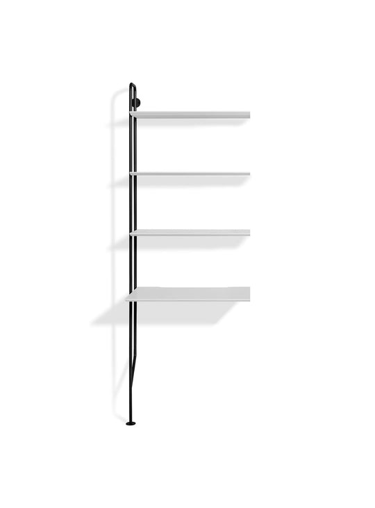 Extension de bibliothèque Hitch Add-on de Blu Dot : rangement et espace de travail. Noir et blanc.