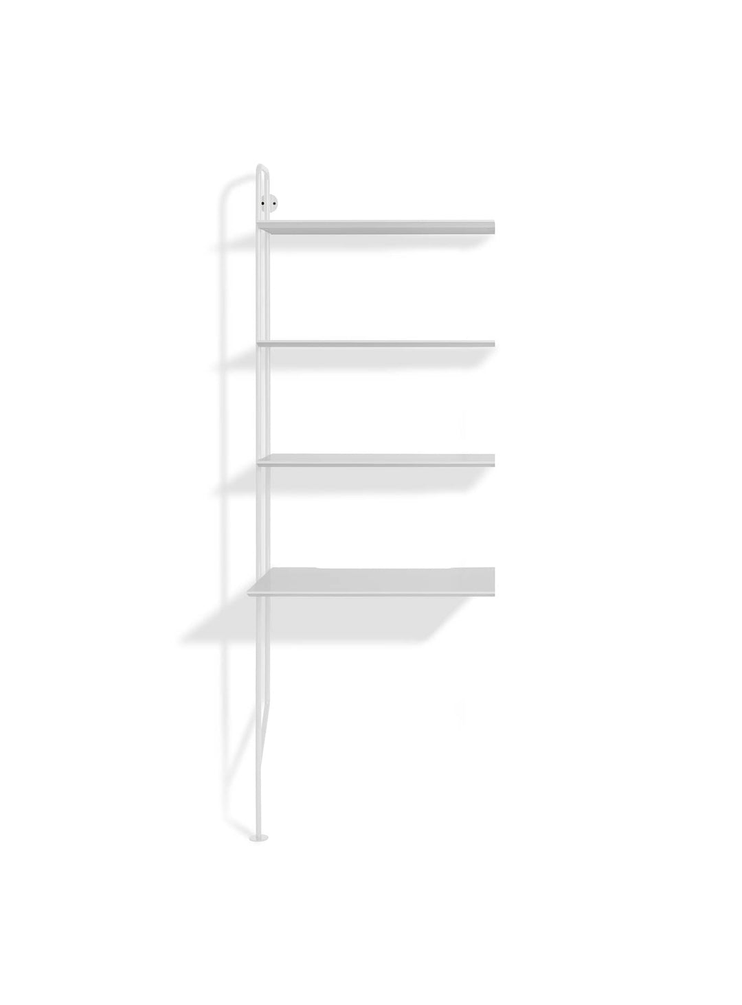 Blu Dot Hitch Add-on : extension de bibliothèque avec bureau intégré. Blanc