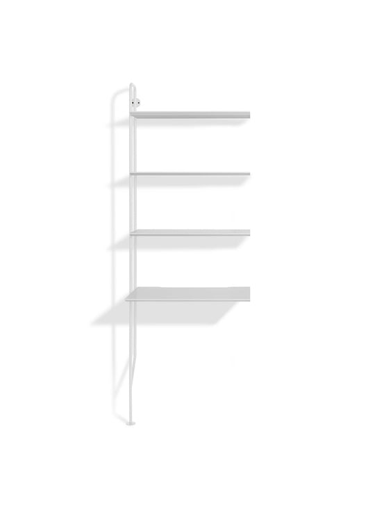 Blu Dot Hitch Add-on : extension de bibliothèque avec bureau intégré. Blanc