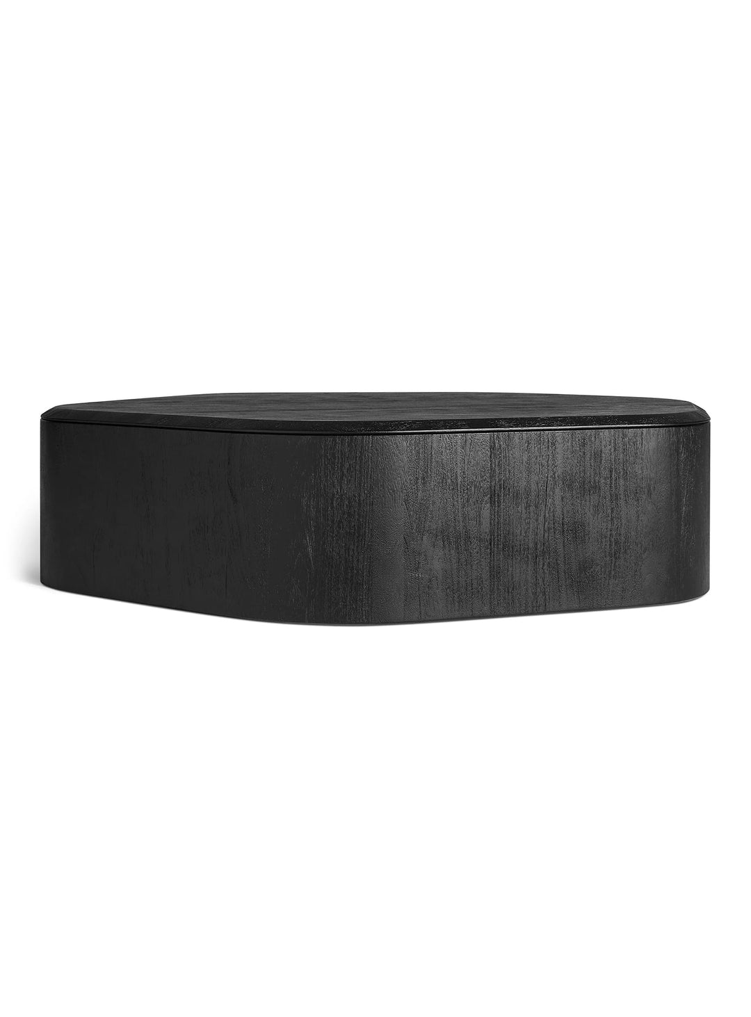 Table à café Hoard de Blu Dot en bois d'acacia, idéale pour un salon au design contemporain. noir