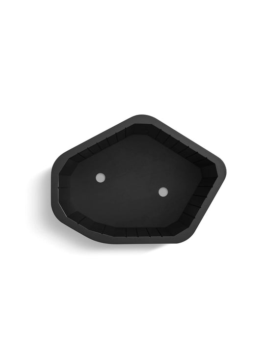 Table d'appoint Hoard de Blu Dot : bois d'acacia, plateau amovible et rangement discret. noir