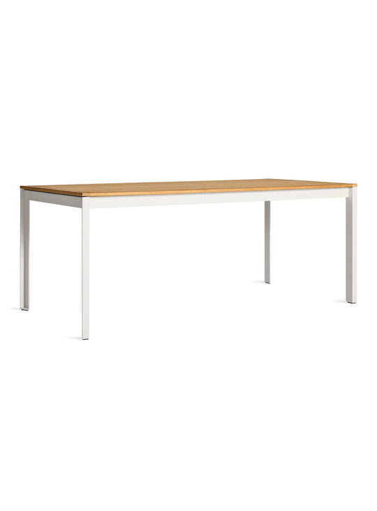 Table à dîner Hold Tight Blu Dot, table outdoor élégante au style minimaliste. blanc