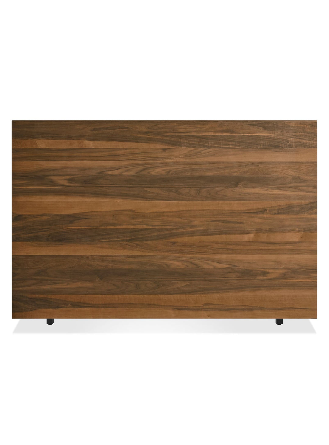 Le lit Homecoming de Blu Dot : robustesse bois et rangement intelligent. Noyer.