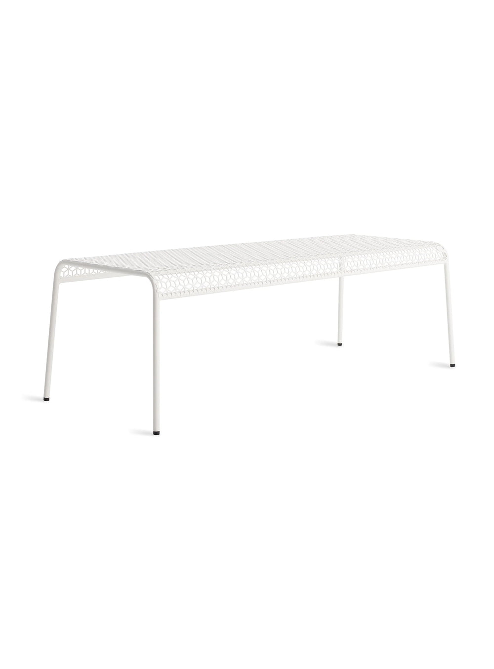 Banc Hot Mesh Blu Dot : banc design outdoor, léger et graphique. blanc