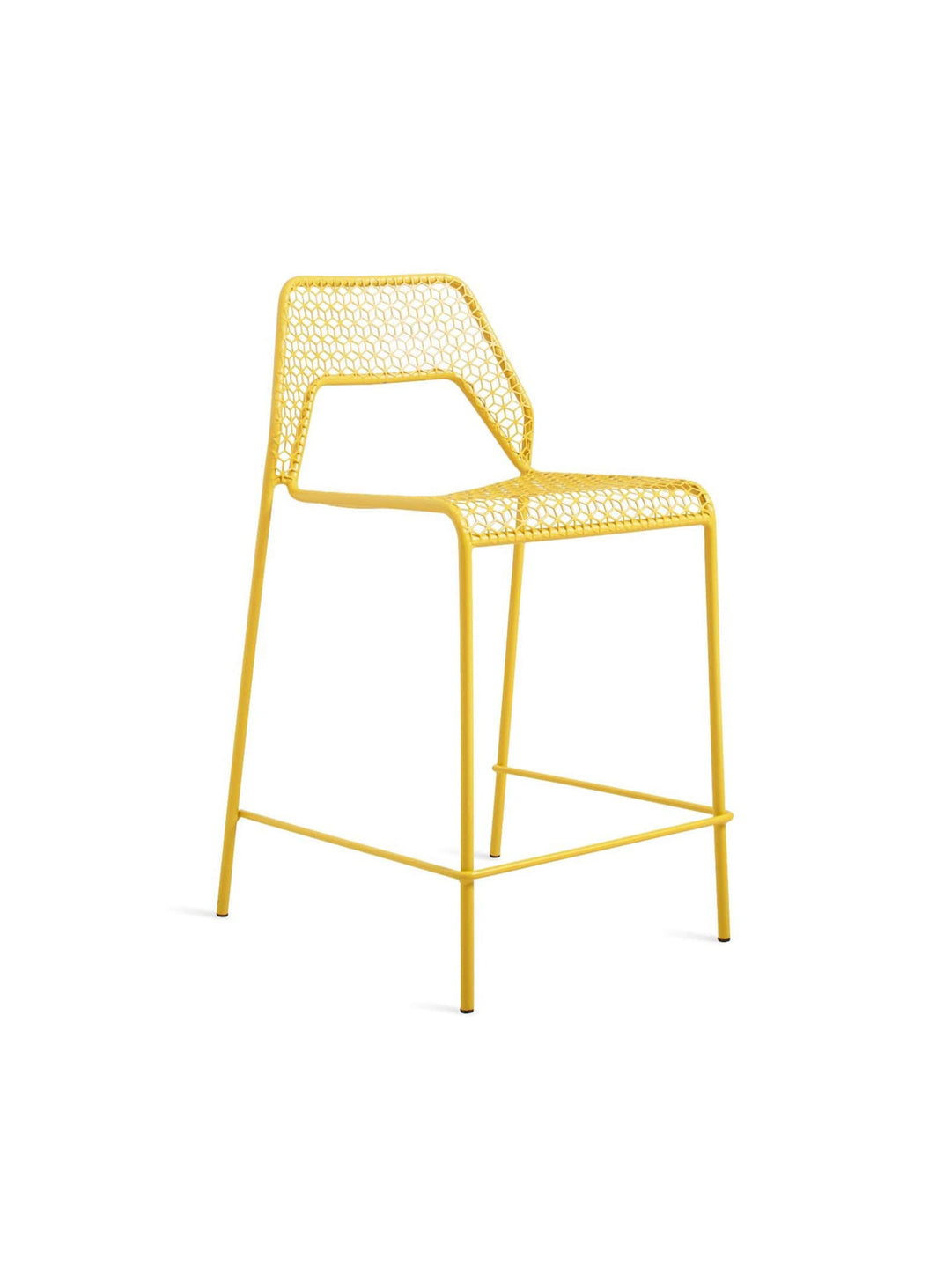 Tabouret de comptoir Hot Mesh de Blu Dot : robuste et adapté extérieur. Jaune.