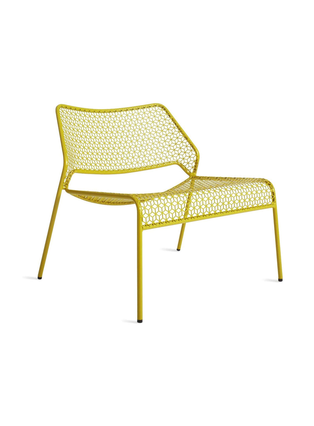 Chaise lounge Hot Mesh de Blu Dot : confort et style pour terrasse ou salon. jaune.