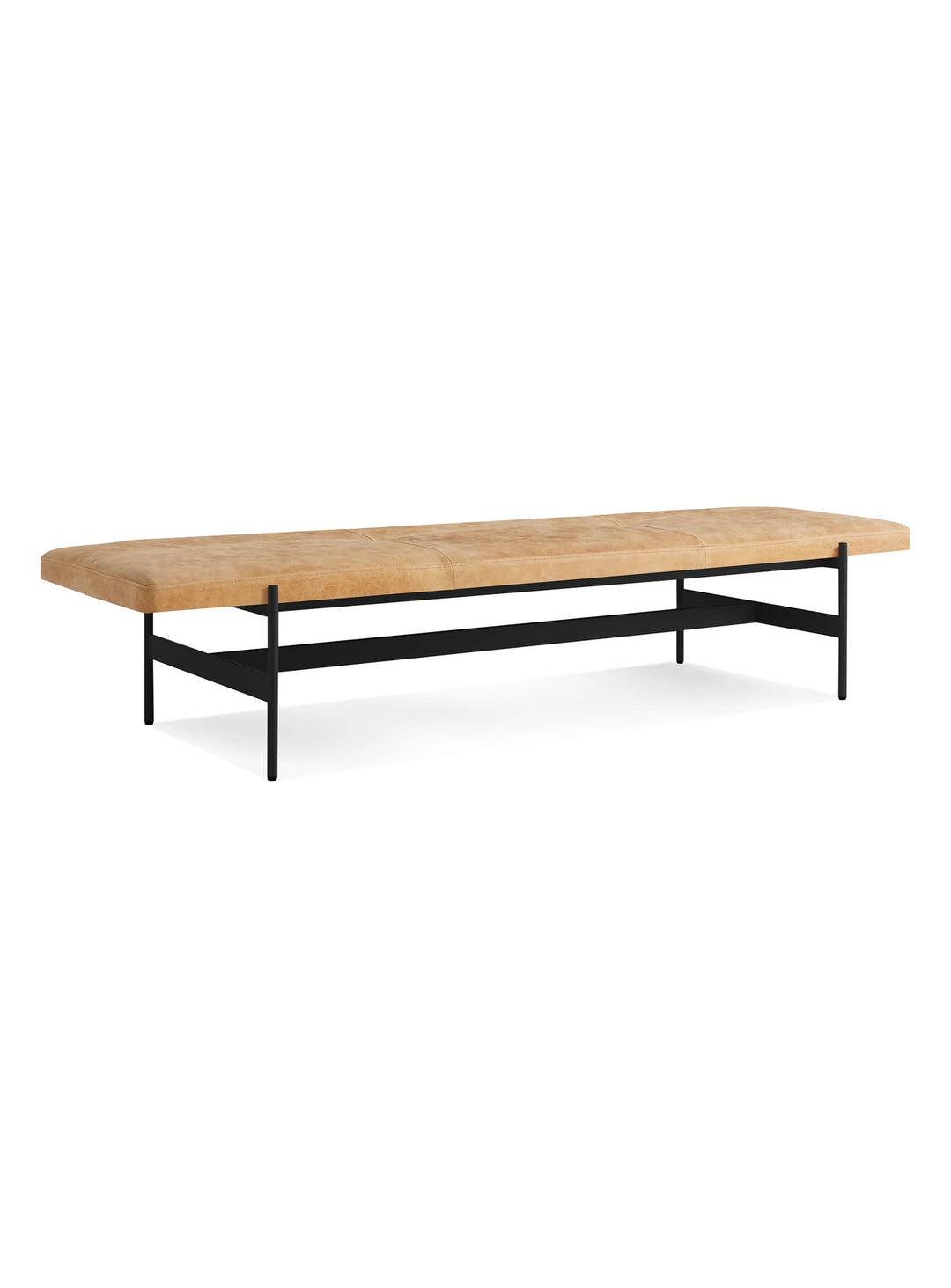 Banc Jumbo Blu Dot : banc contemporain, élégant et durable. camel leather