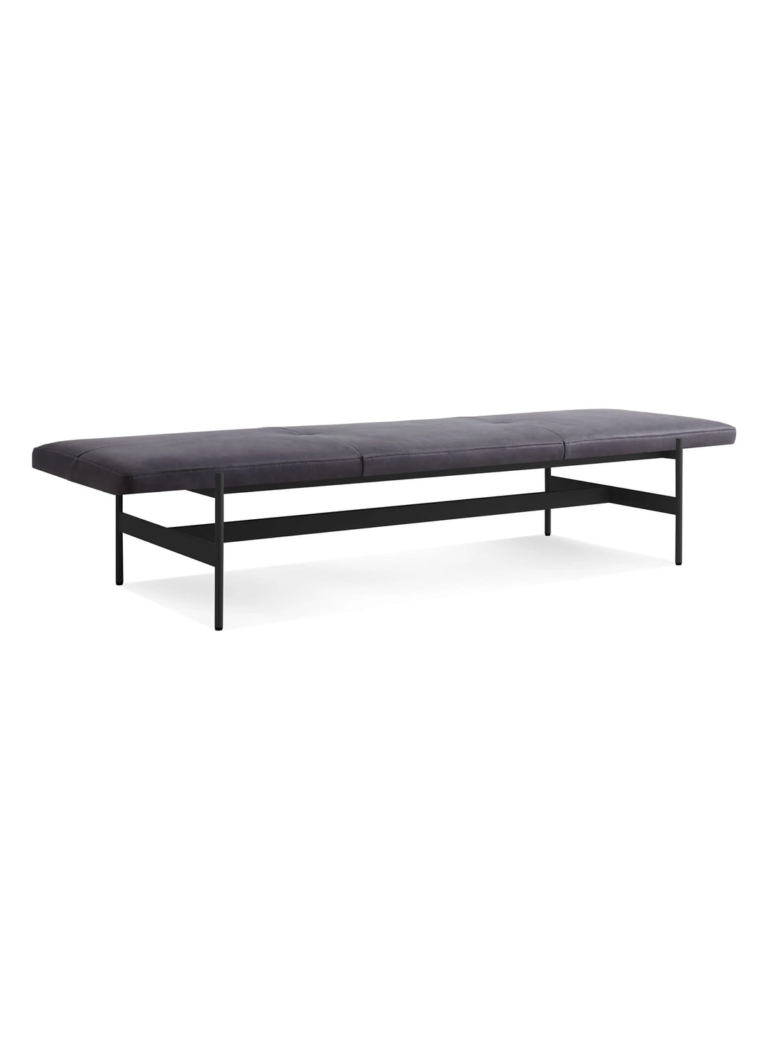 Banc Jumbo Blu Dot : banc moderne, assise rembourrée et style épuré. ink leather