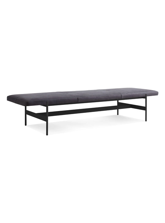 Banc Jumbo Blu Dot : banc moderne, assise rembourrée et style épuré. ink leather