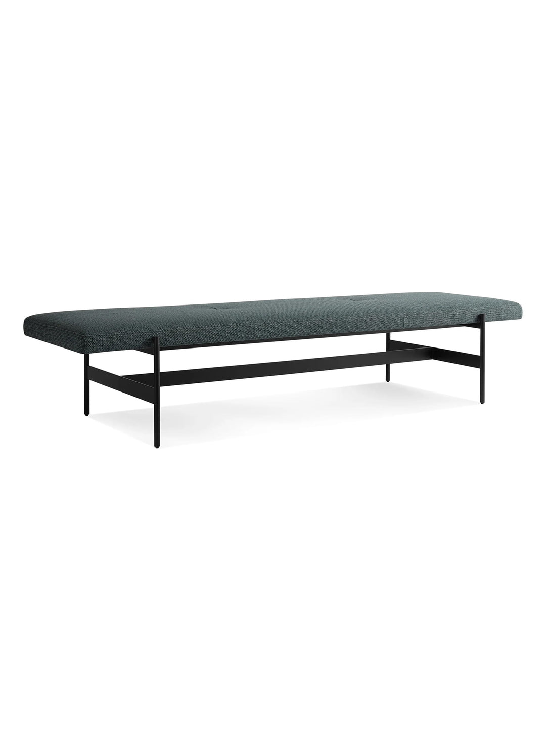 Banc Jumbo Blu Dot : banc moderne, structure acier et assise élégante. maharam mantle in parsley