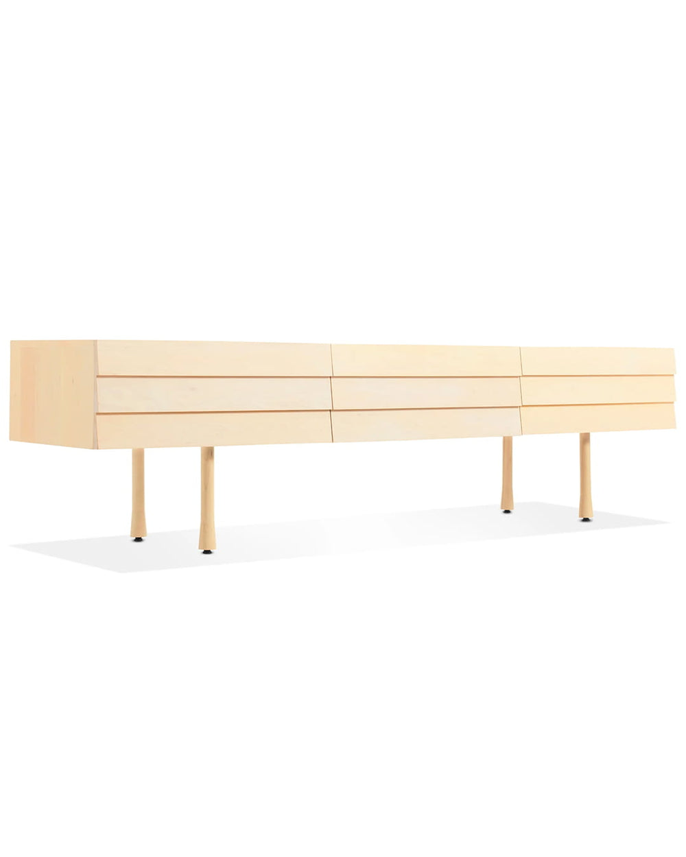 Le buffet bas Lap de Blu Dot associe rangement fonctionnel et design contemporain. blanc