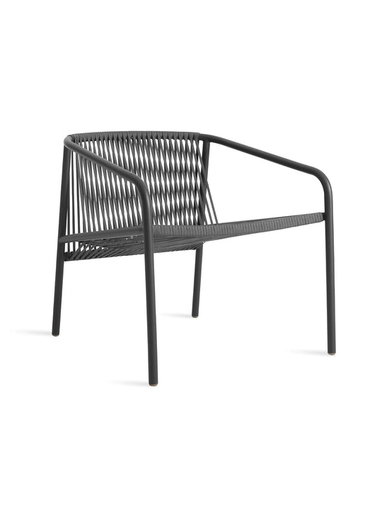Chaise Lookout Blu Dot : chaise design, structure acier et assise en corde. carbon