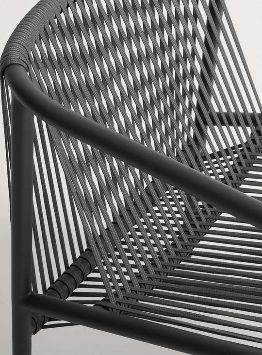 Chaise Lookout Blu Dot : chaise contemporaine, corde et acier au style moderne. carbon