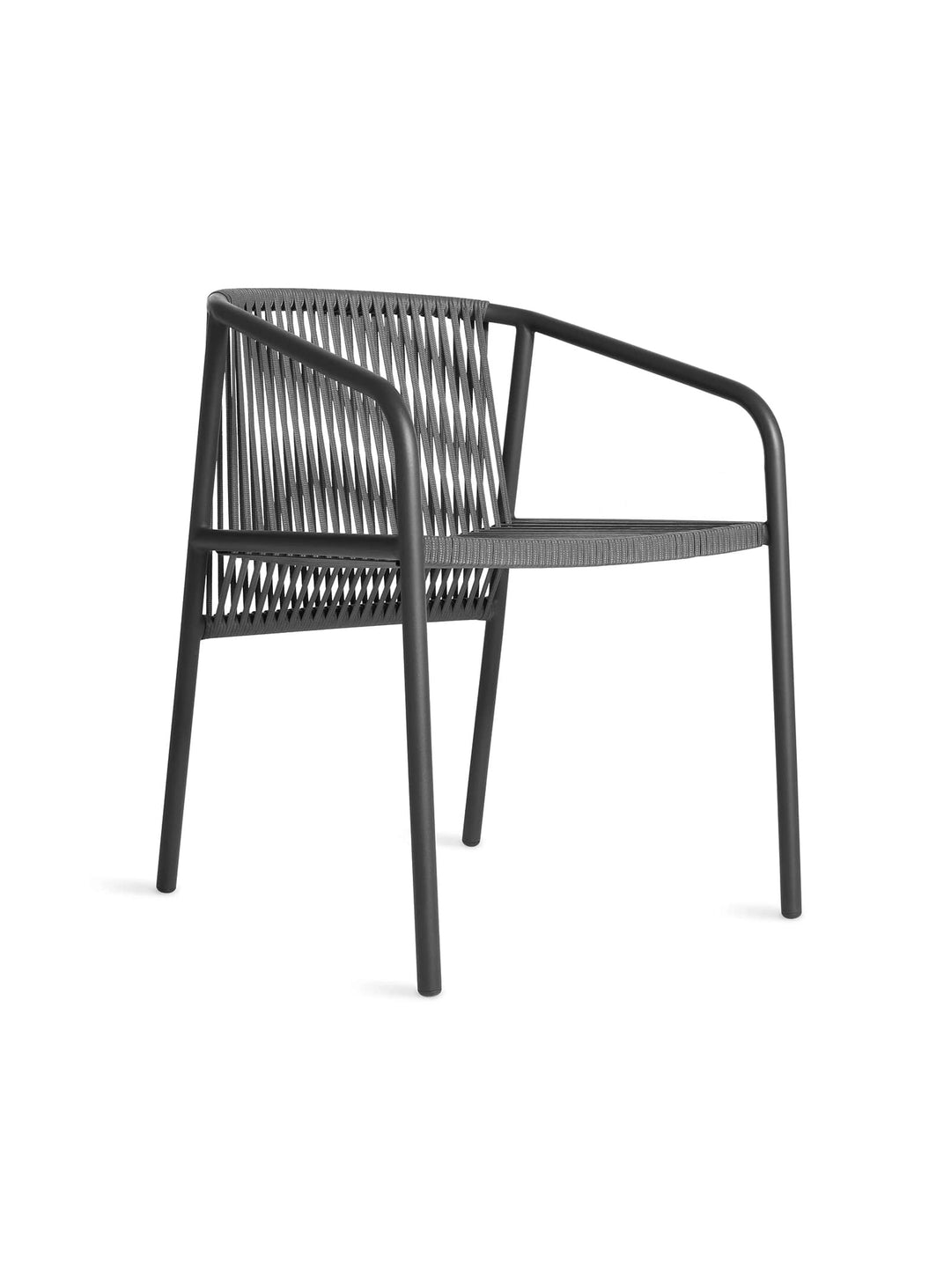 Chaise Lookout Blu Dot : chaise extérieure moderne, corde tressée et confort. carbon