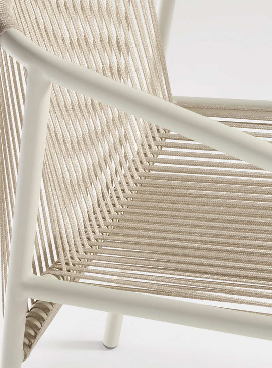 Chaise Lookout Blu Dot : chaise contemporaine, corde et acier au style moderne. blanc