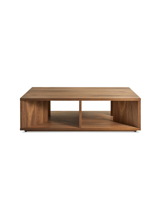 Table basse Low Space Blu Dot : une pièce élégante en chêne ou noyer raffiné. noyer