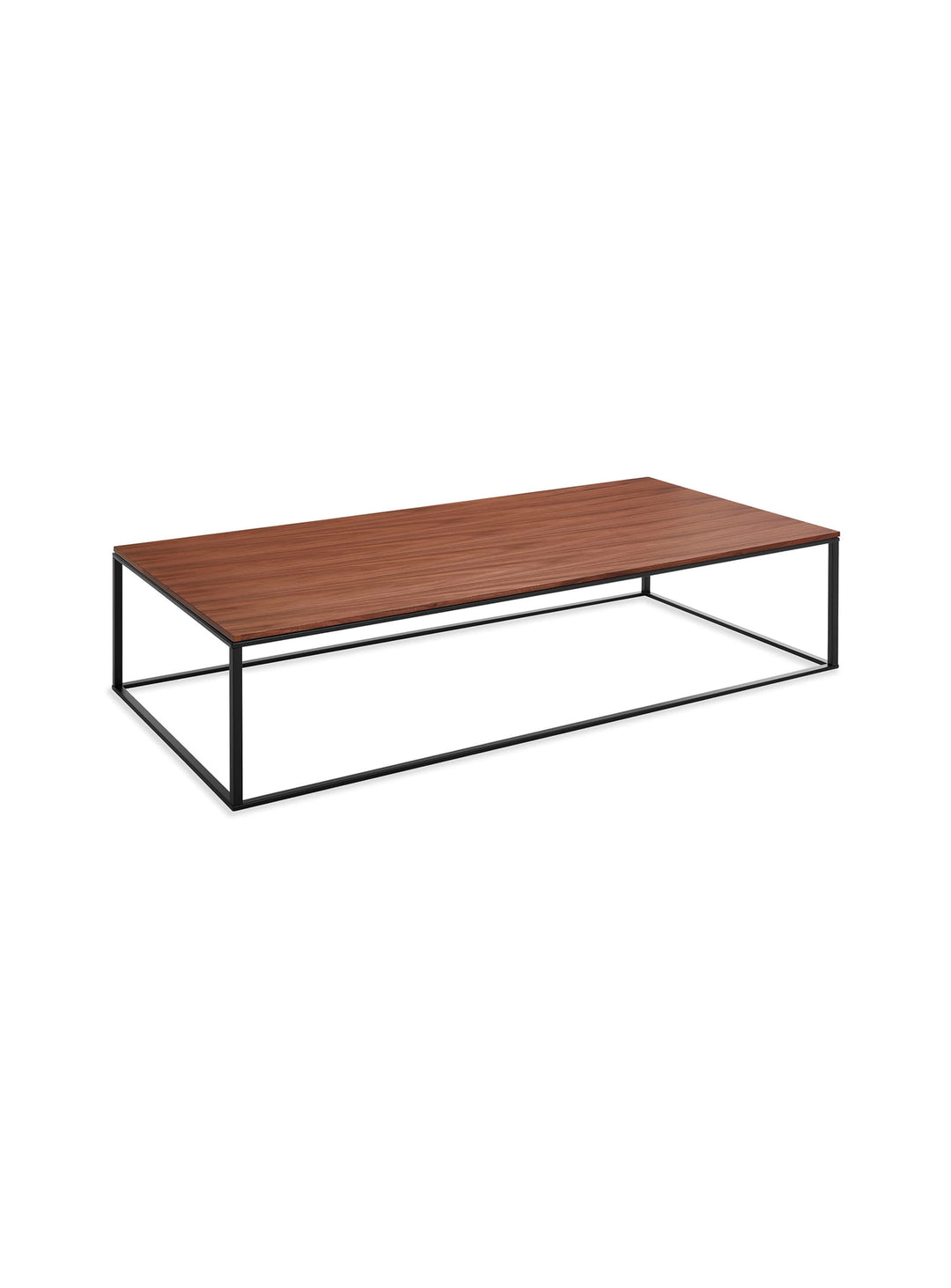 Table à café rectangulaire Minimalista Blu Dot pour un salon moderne et harmonieux. noyer, noir