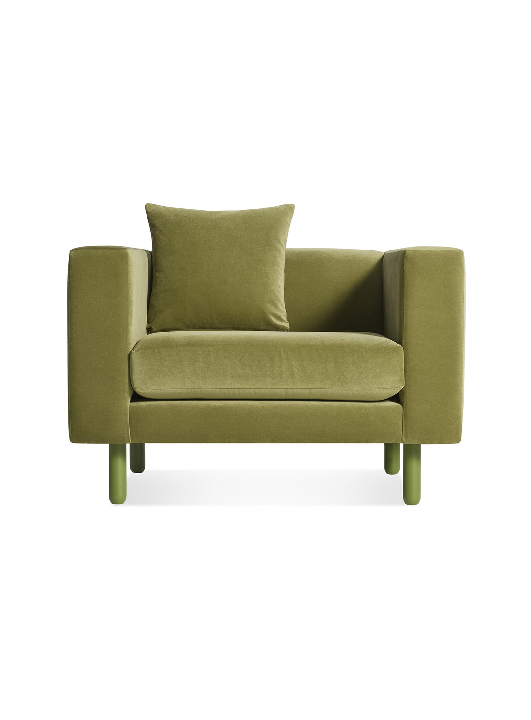 Optez pour le fauteuil Blu Dot Mono, une pièce chic au design sobre et raffiné. vert