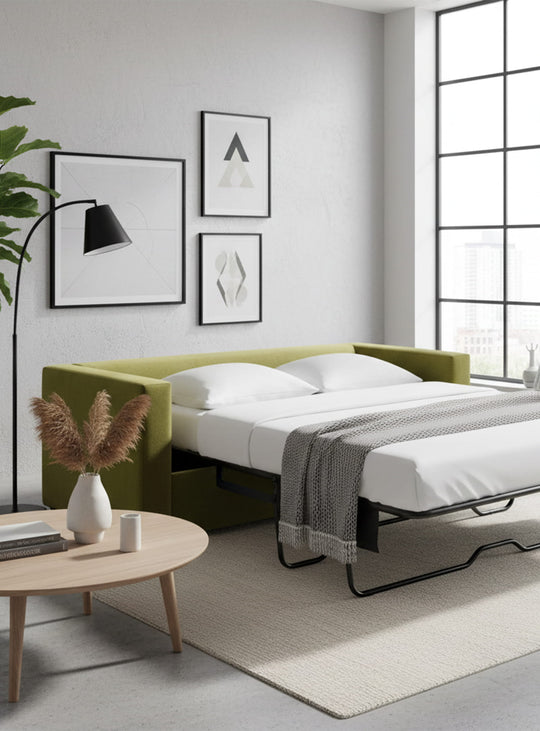 Canapé-lit Mono Blu Dot : confort supérieur et allure moderne.