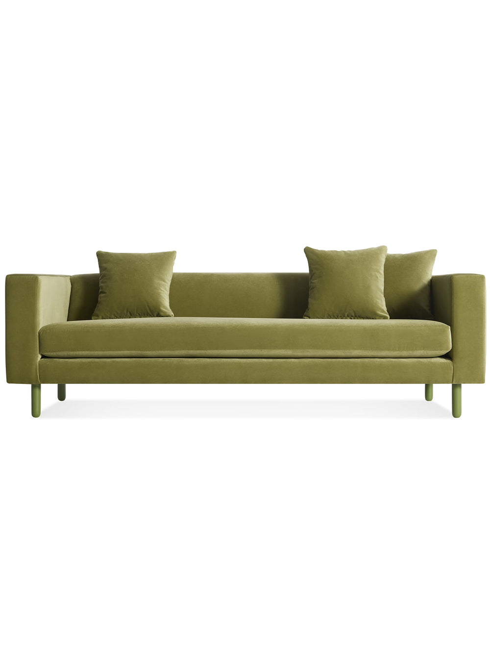 Le sofa Blu Dot Mono allie simplicité épurée et confort dans un style contemporain. vert