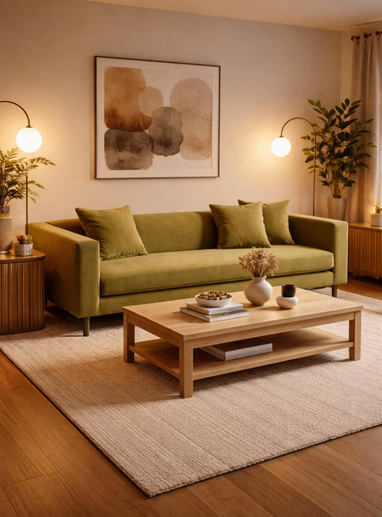 Le sofa Blu Dot Mono séduit par son design épuré et son confort accueillant. vert