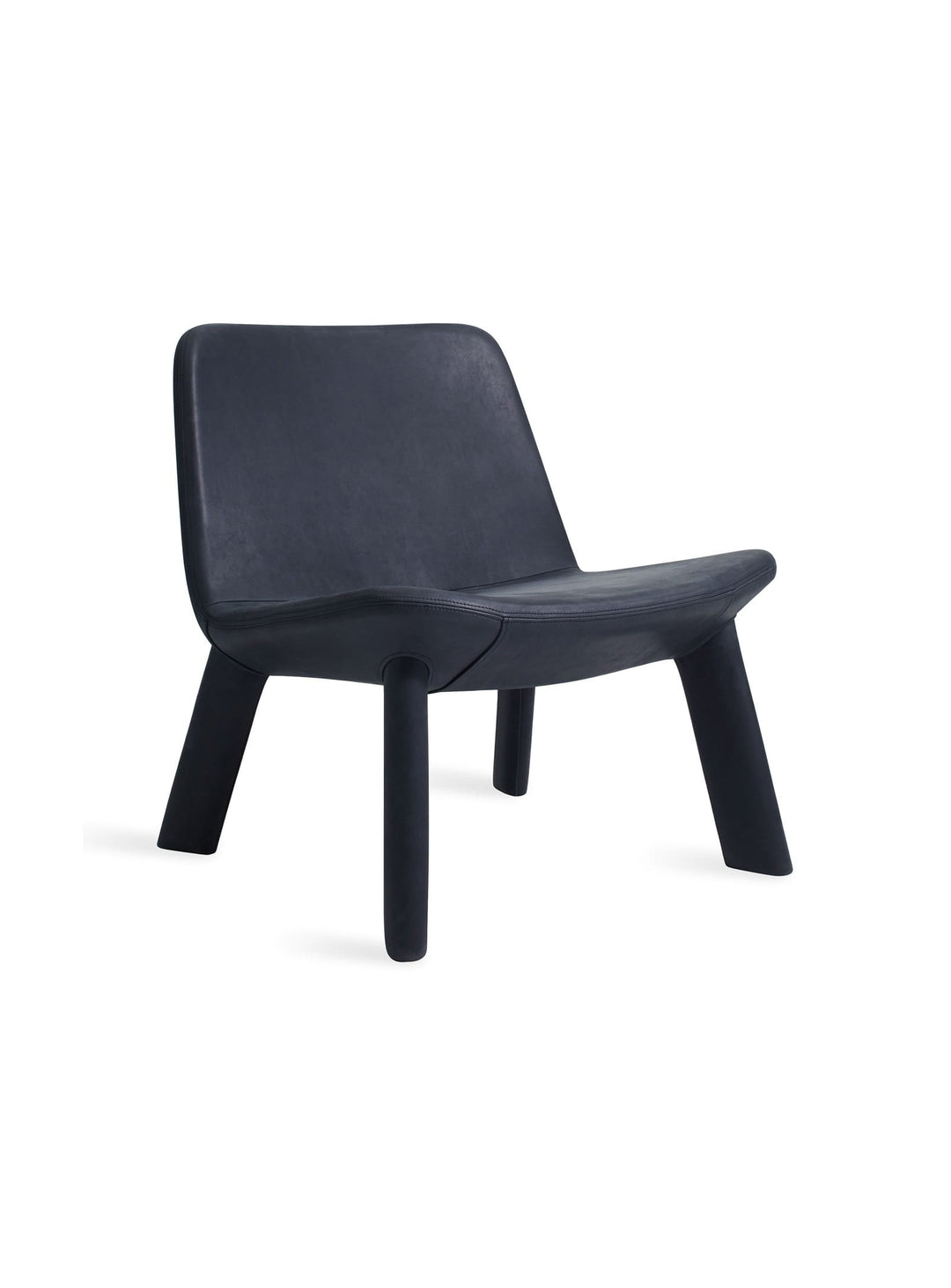 Chaise lounge design Neat de Blu Dot, confort sculpté et moderne. cuir noir
