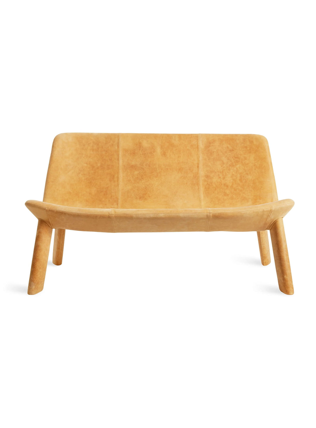 Sofa 2 places Neat Blu Dot : canapé design, style enveloppant et contemporain. camel leather
