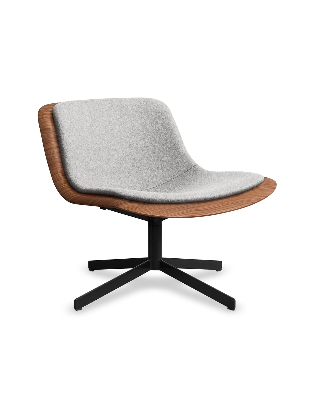 Chaise lounge Nonesuch de Blu Dot : élégance moderne et assise accueillante. Noyer et gris clair.