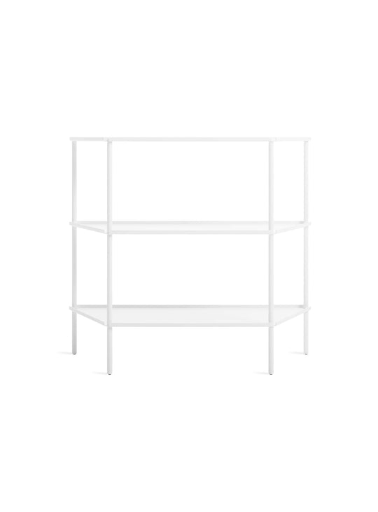 Blu Dot Not for Nothing, bibliothèque en aluminium au style moderne. blanc