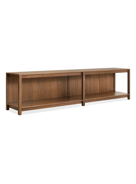 Banc Open Plan Blu Dot : banc moderne, bois et fonction rangement. noyer