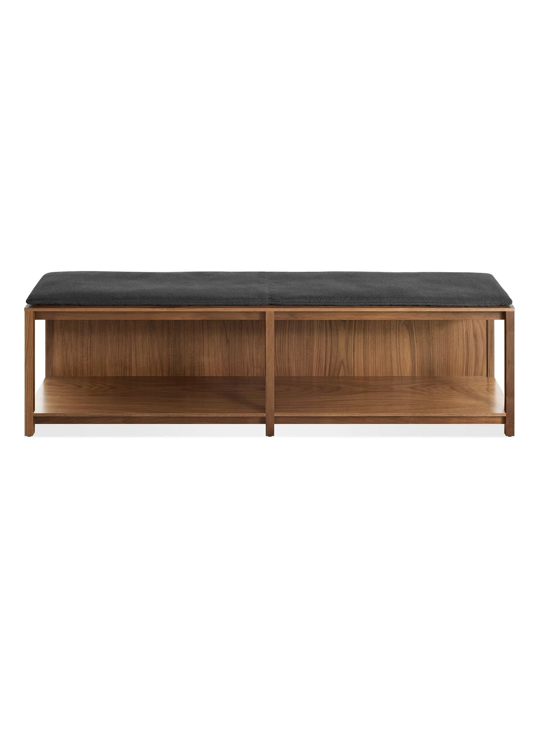 Banc Open Plan Blu Dot : banc contemporain, rangement pratique et esthétique. coussin maharam meld in panda