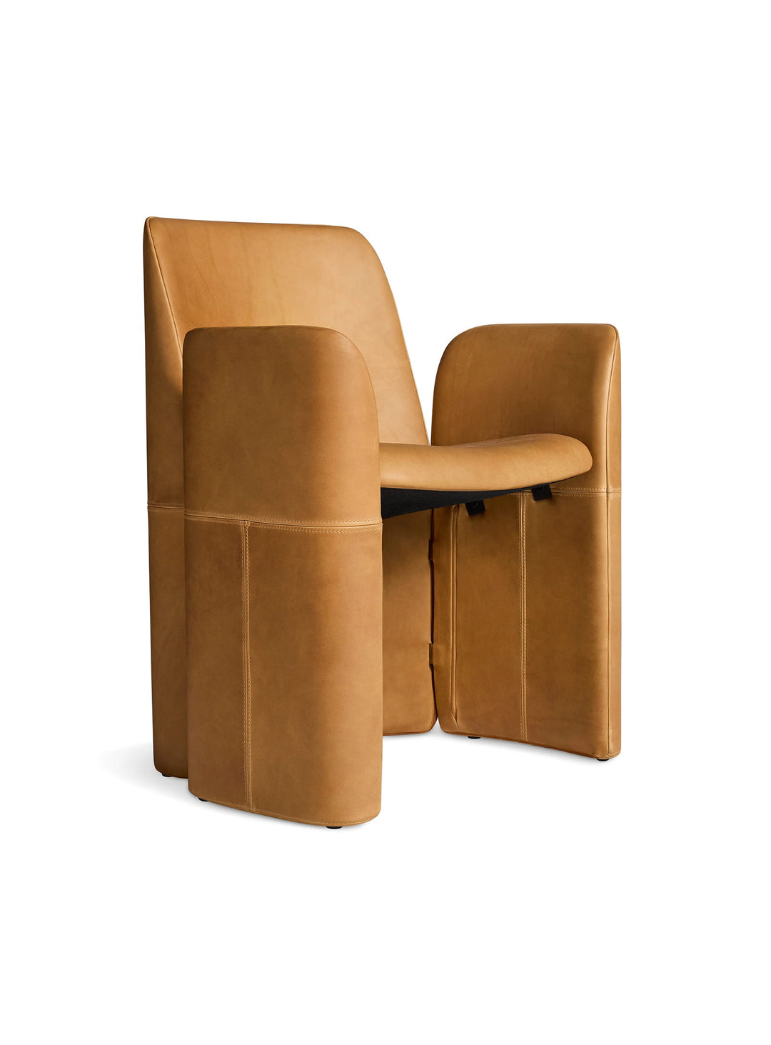 Chaise Blu Dot Parentheses : une assise aux courbes douces pensée pour durer. Butterscotch Leather
