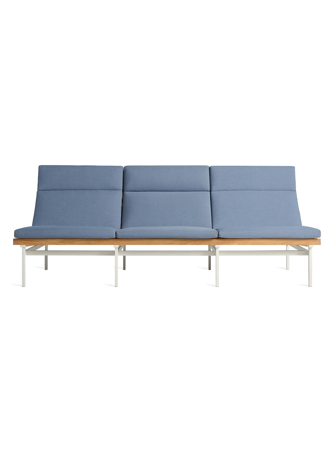 Sofa d’extérieur Perch 3 places de Blu Dot confort premium pour jardin. sunbrella haze
