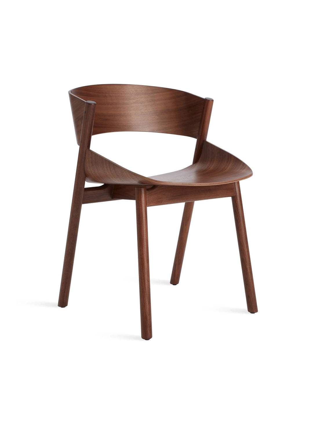 Chaise Blu Dot Port : design inspiré de voiles, en bois massif et contreplaqué moulé. noyer