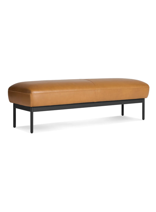  Banc Puff Puff Blu Dot : banc design, structure bois et finition acier. canyon leather